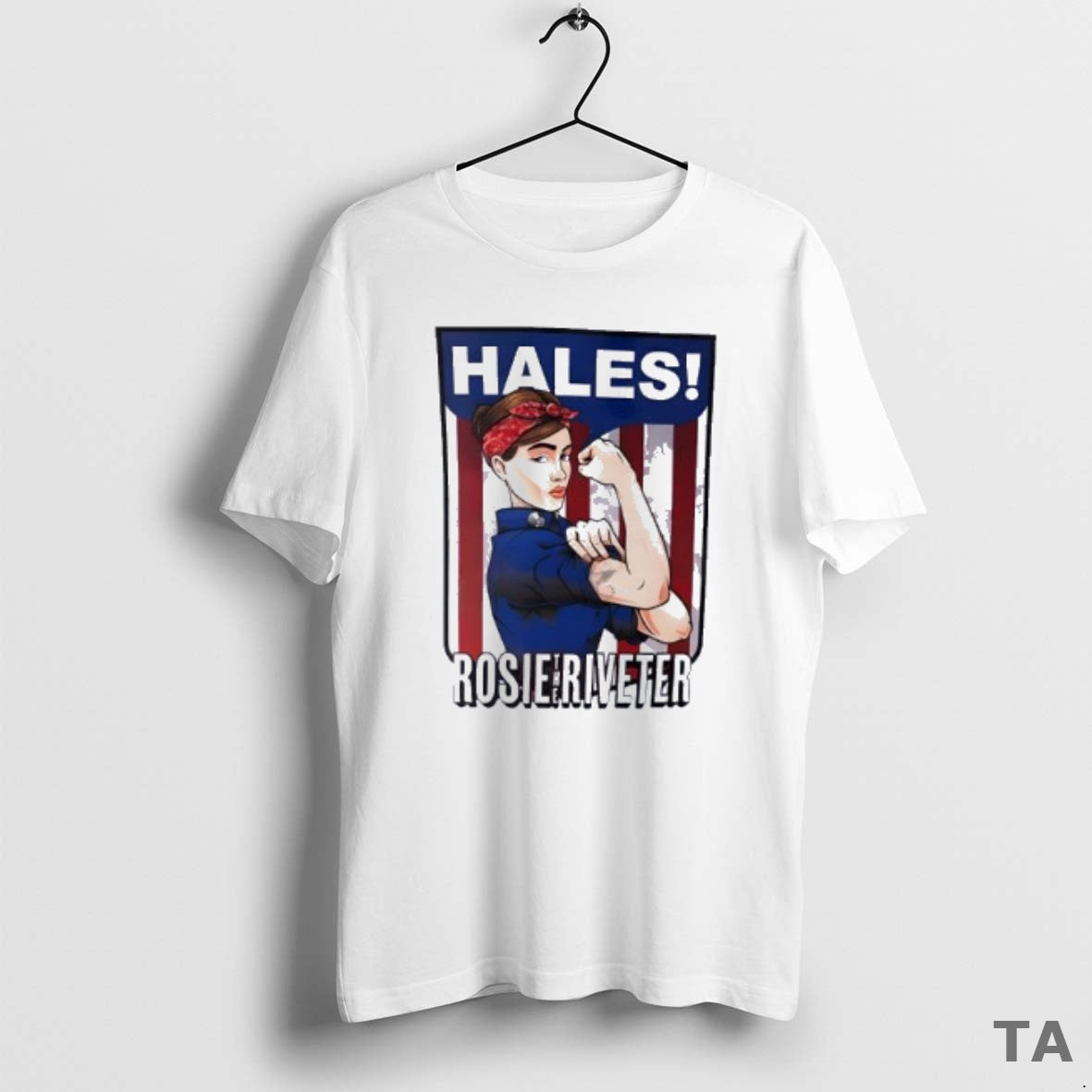 Top Hales Rosie Riveter Strong Girl Posing Muscle - Adult & Kids T-Shirts, Sweatshirts & Hoodies apparel design preview 1