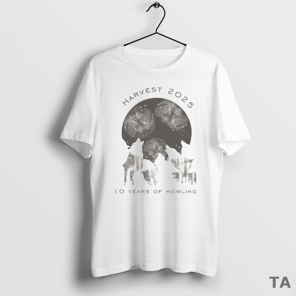Top Harvest 2025 10 Years Howling Wolves - Adult & Kids T-Shirts, Sweatshirts & Hoodies apparel design preview 1