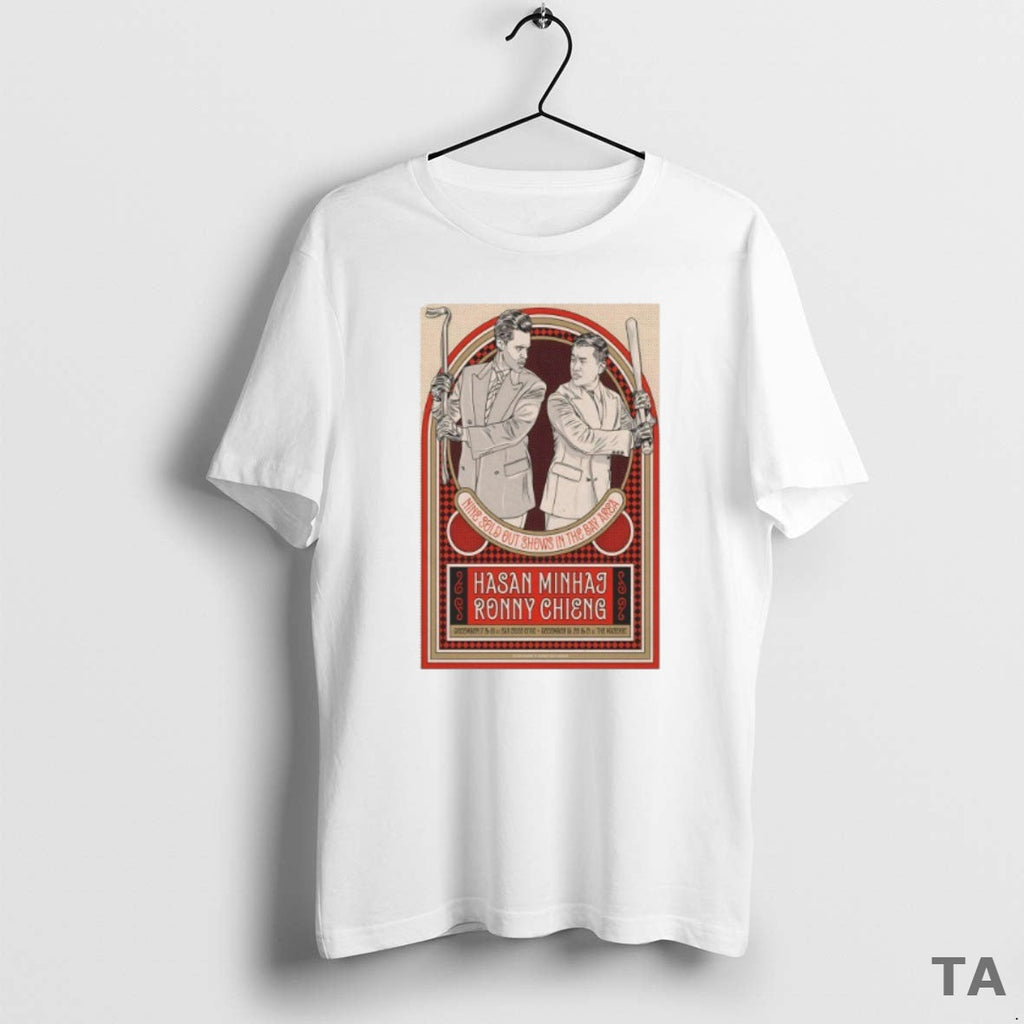 Top Hasan Minhaj Ronny Chieng California Tour - Adult & Kids T-Shirts, Sweatshirts & Hoodies apparel design preview 1