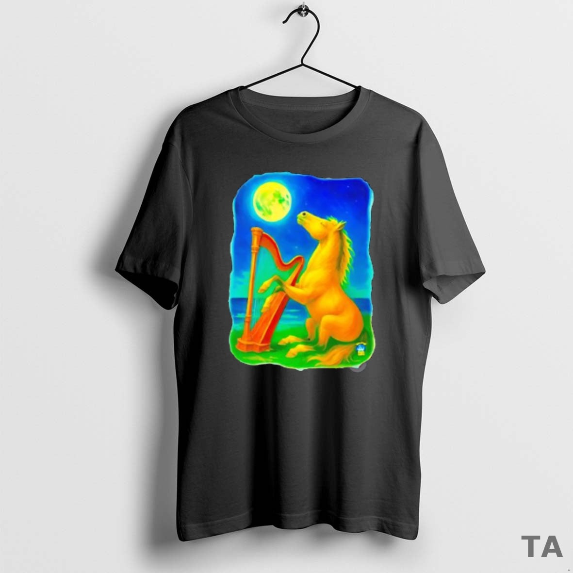Top Horse Lovers Musical Moon Harp Art - Adult & Kids T-Shirts, Sweatshirts & Hoodies apparel design preview 1