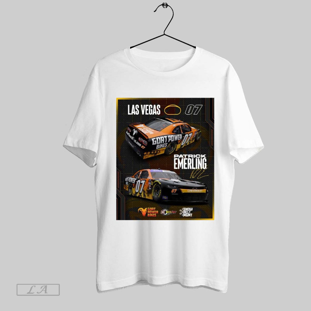 Top Las Vegas Motor Speedway Patrick Emerling Goat - Adult & Kids T-Shirts, Sweatshirts & Hoodies apparel design preview 1