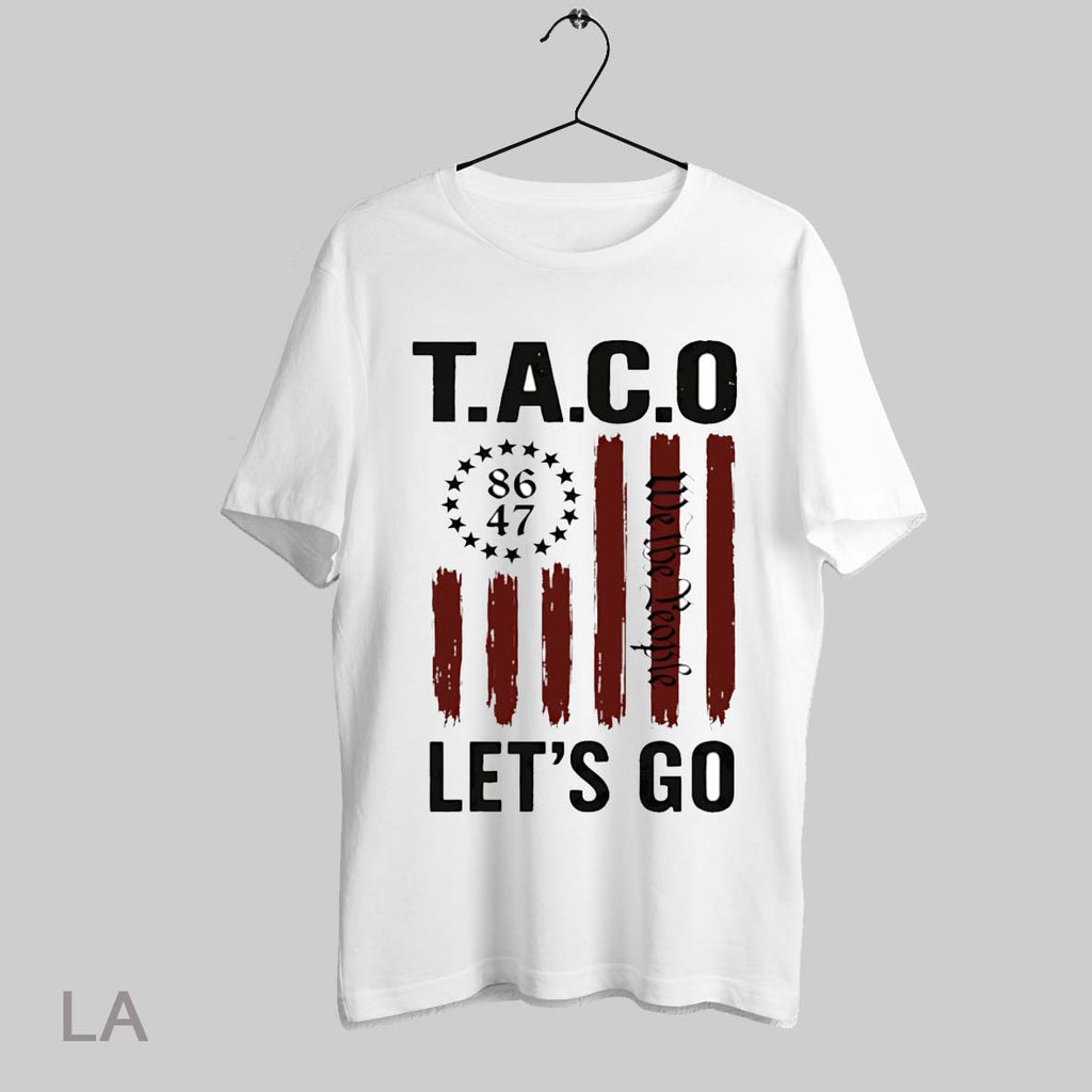 Top Lets Go Taco Trump Always Chickens Out 2025 - Adult & Kids T-Shirts, Sweatshirts & Hoodies apparel design preview 1
