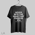 Top Linda Finegold Never Bite The Hand That Fingers - Adult & Kids T-Shirts, Sweatshirts & Hoodies apparel design preview 1