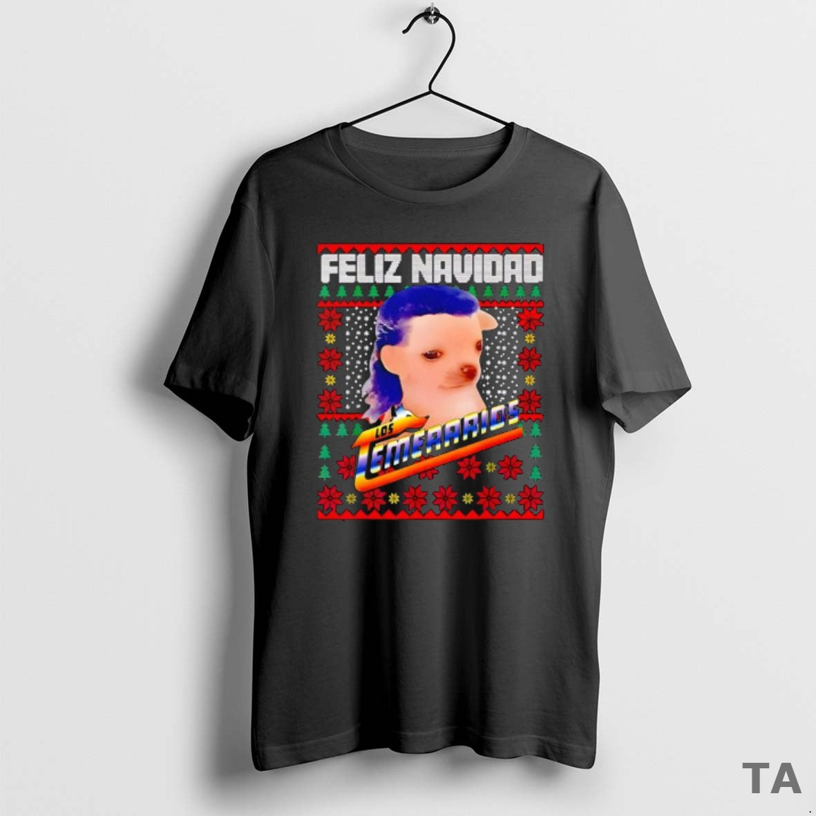Top Los Temerarios Dog Merry Feliz Navidad - Adult & Kids T-Shirts, Sweatshirts & Hoodies apparel design preview 1