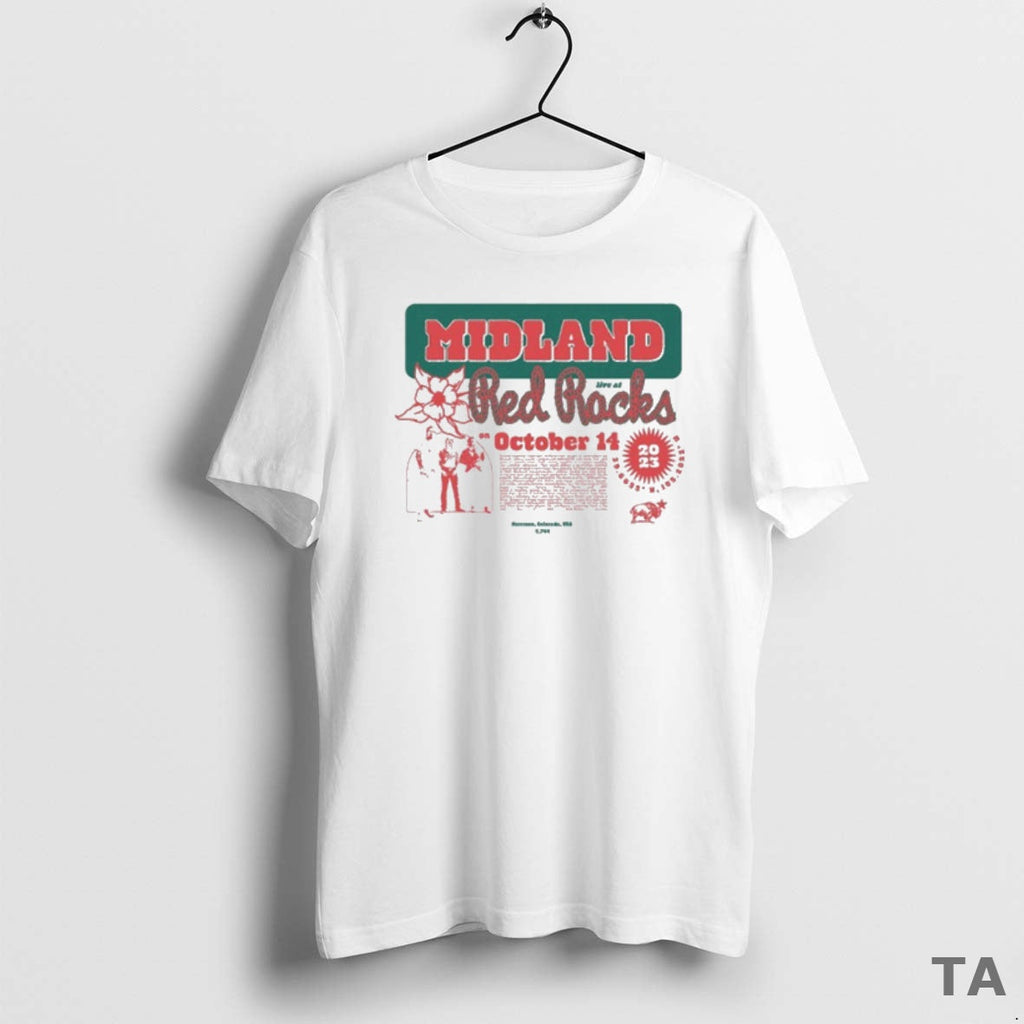 Top Midland Live Red Rocks October 14 2023 - Adult & Kids T-Shirts, Sweatshirts & Hoodies apparel design preview 1