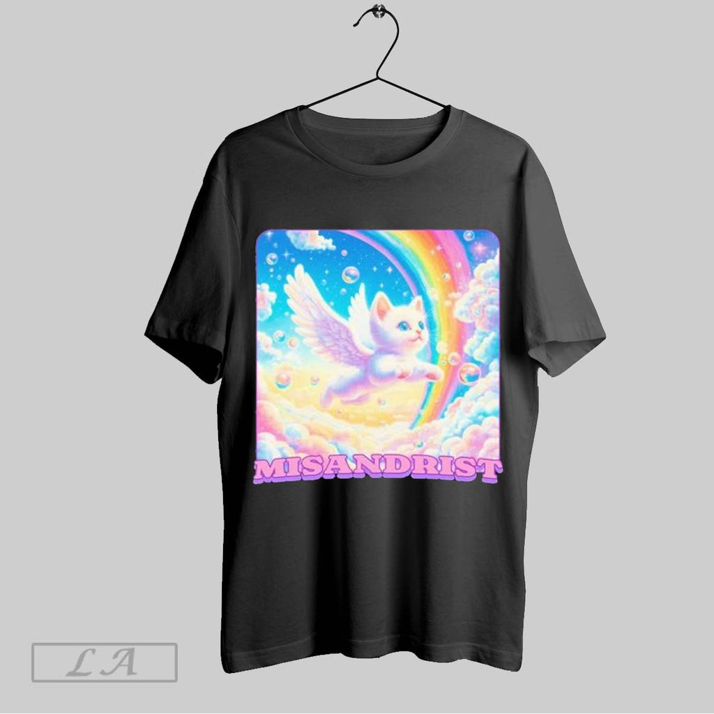 Top Misandrist Cat Wings Rainbow - Adult & Kids T-Shirts, Sweatshirts & Hoodies apparel design preview 1