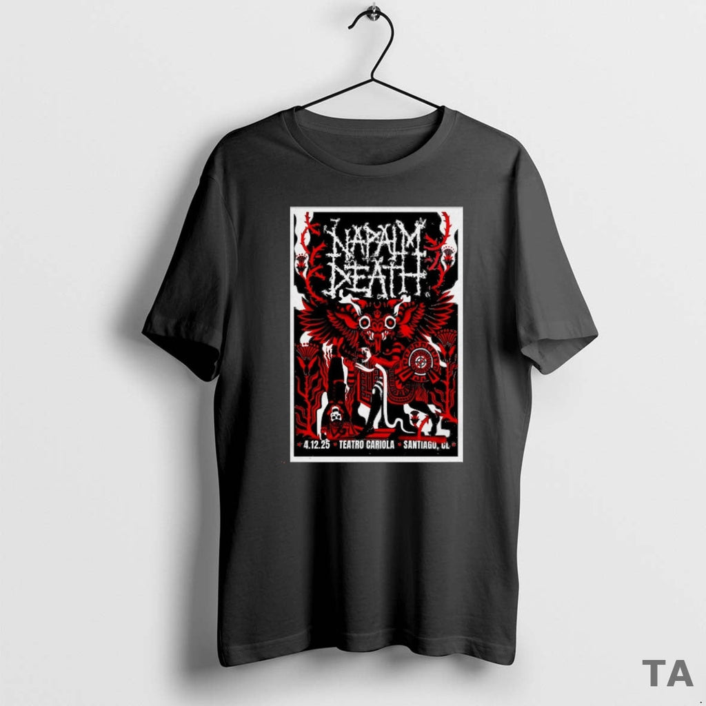 Top Napalm Death Teatro Cariola December 4 2025 - Adult & Kids T-Shirts, Sweatshirts & Hoodies apparel design preview 1
