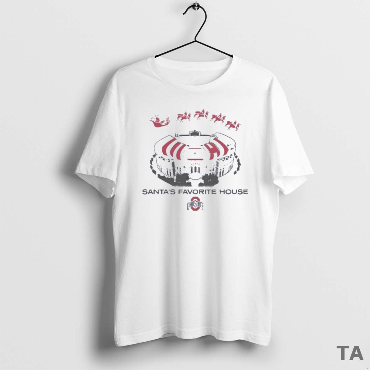 Top Ohio State Football Santas Favorite House - Adult & Kids T-Shirts, Sweatshirts & Hoodies apparel design preview 1