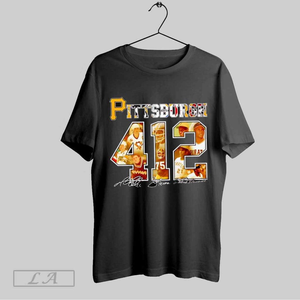 Top Pittsburgh 412 Signature - Adult & Kids T-Shirts, Sweatshirts & Hoodies apparel design preview 1