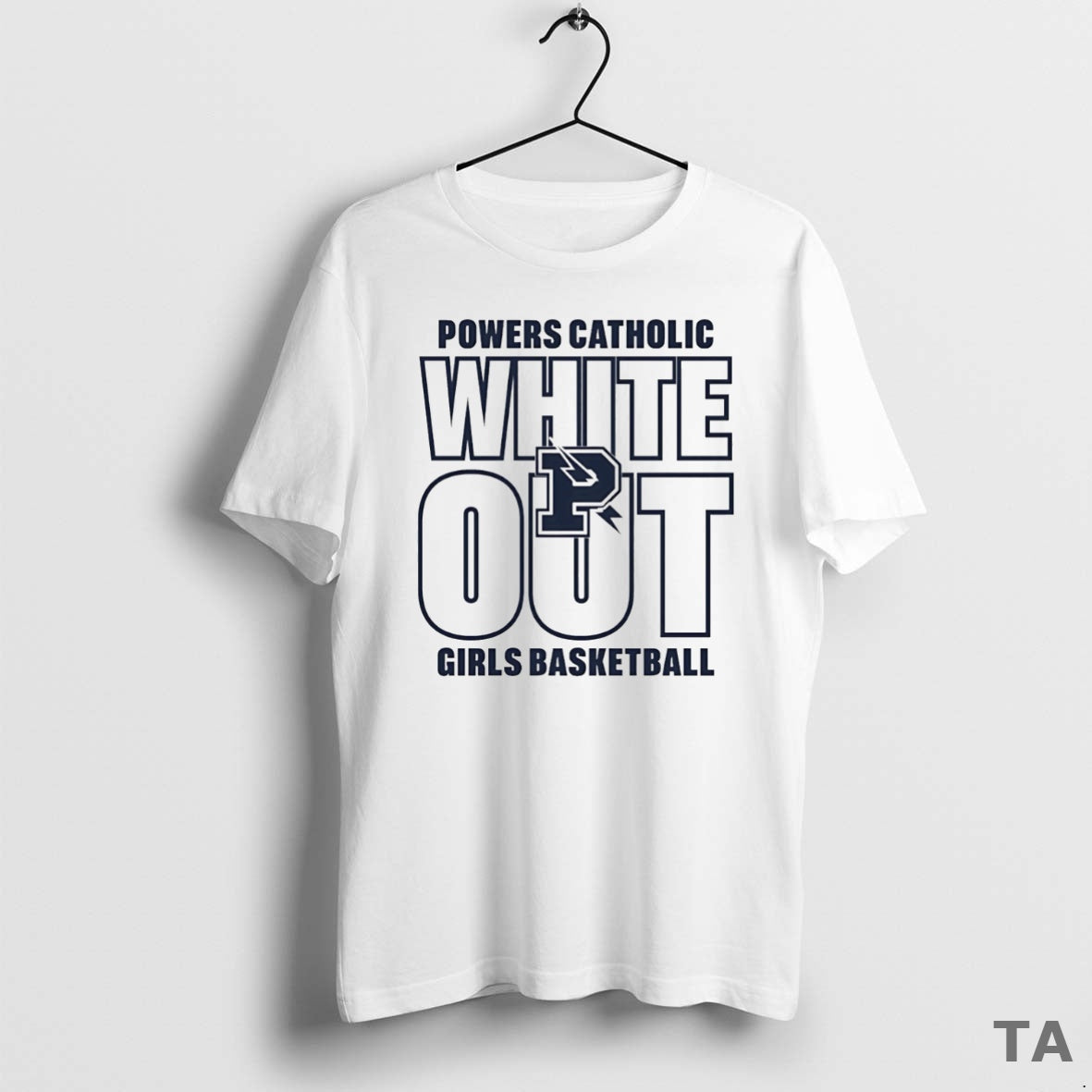 Top Powers Catholic Basketball White Out - Adult & Kids T-Shirts, Sweatshirts & Hoodies apparel design preview 1