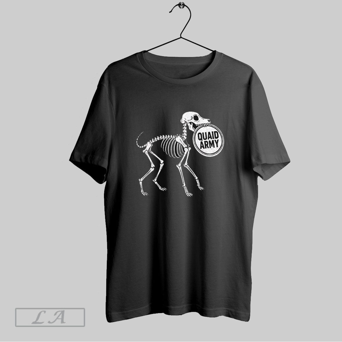 Top Skeleton Dog Quaid Army - Adult & Kids T-Shirts, Sweatshirts & Hoodies apparel design preview 1