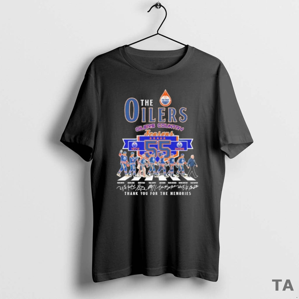 Top Edmonton Oilers Abbey Road 55 Seasons 1972 2026 - Adult & Kids T-Shirts, Sweatshirts & Hoodies apparel design preview 1