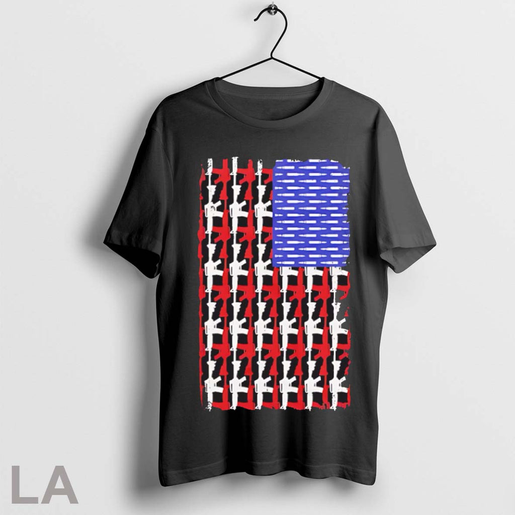 Top Usa Guns And Bullets Flag - Adult & Kids T-Shirts, Sweatshirts & Hoodies apparel design preview 1