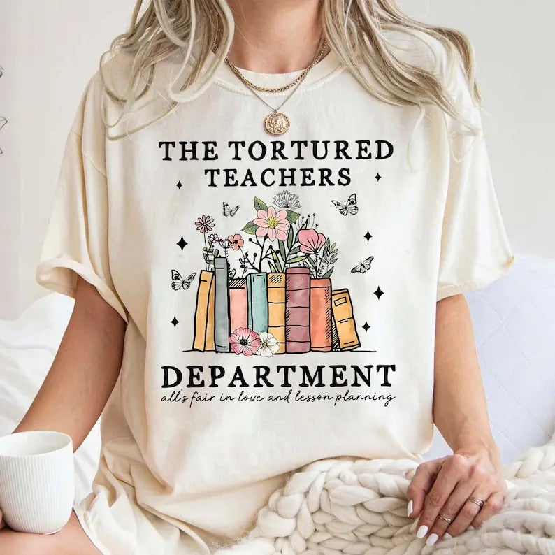 Tortured Teachers Department Teacher Funny Trending - Adult & Kids T-Shirts, Sweatshirts & Hoodies apparel design preview 1