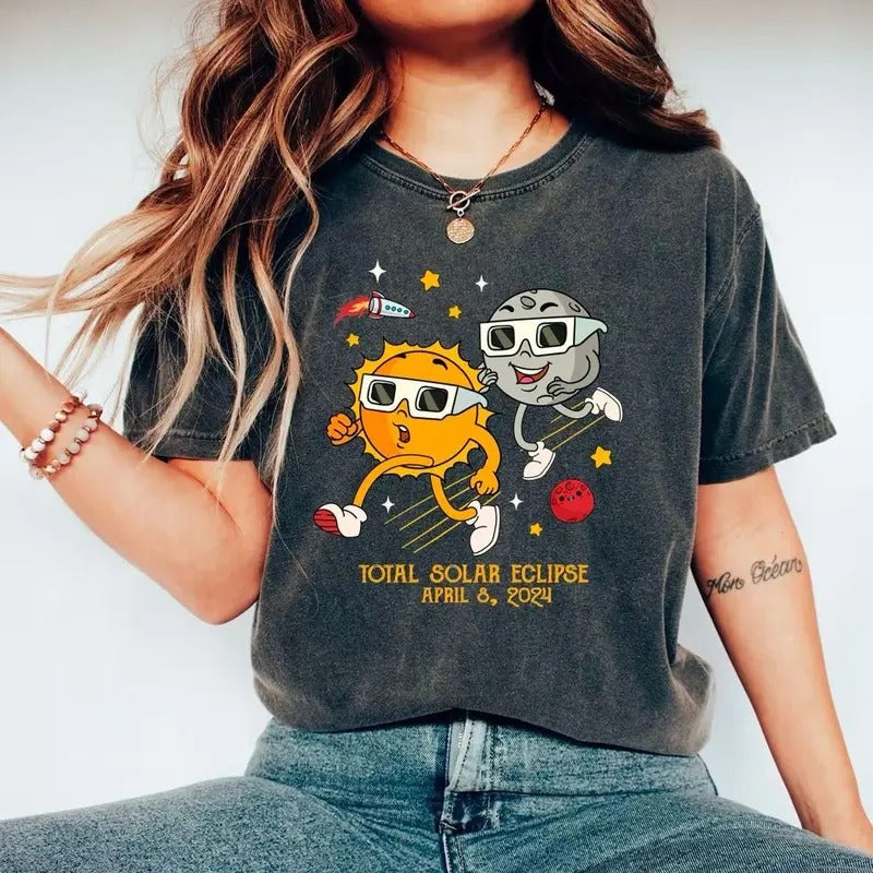 Total Solar Eclipse 2024 Funny April 8th Event - Adult & Kids T-Shirts, Sweatshirts & Hoodies apparel design preview 1