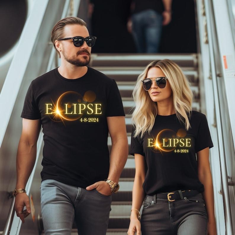 Total Solar Eclipse Twice Lifetime 2024 April 8 USA - Adult & Kids T-Shirts, Sweatshirts & Hoodies apparel design preview 1