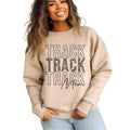 Track Mom Letter Print Sports Leopard Round Neck - Adult & Kids T-Shirts, Sweatshirts & Hoodies apparel design preview 1