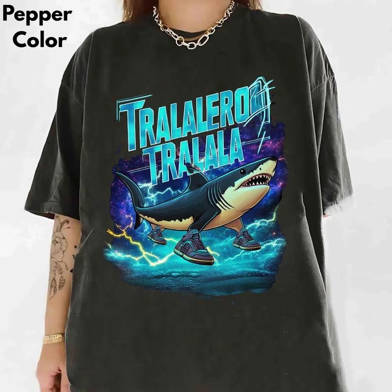Tralalero Tralala Funny Shark Meme Brain Rot Stupid - Adult & Kids T-Shirts, Sweatshirts & Hoodies apparel design preview 1