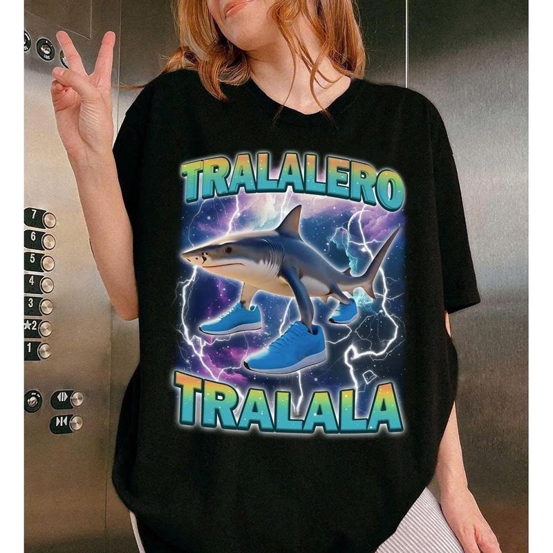 Tralalero Tralala Funny Shark Meme Brain Rot Stupid - Adult & Kids T-Shirts, Sweatshirts & Hoodies apparel design preview 1