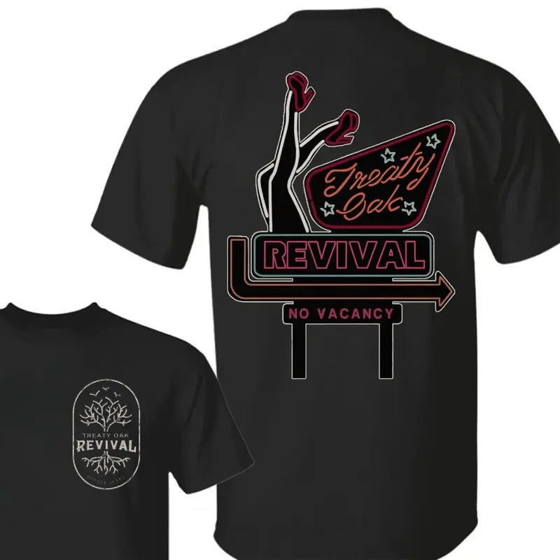 Treaty Oak Revival Neon Sign 2 Sides - Adult & Kids T-Shirts, Sweatshirts & Hoodies apparel design preview 1