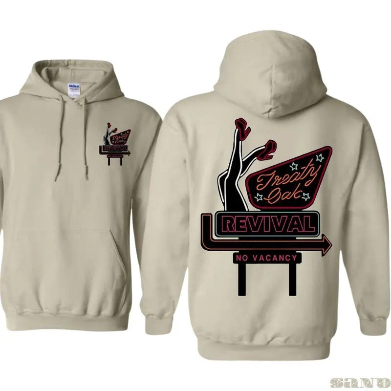 Treaty Oak Revival Neon Sign Retro No Vacancy Warm - Adult & Kids T-Shirts, Sweatshirts & Hoodies apparel design preview 1