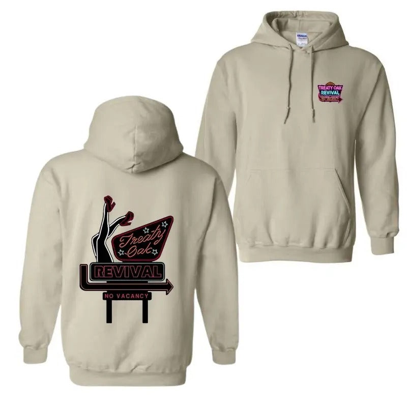 Treaty Oak Revival No Vacancy Bold Neon Sign Retro - Adult & Kids T-Shirts, Sweatshirts & Hoodies apparel design preview 1