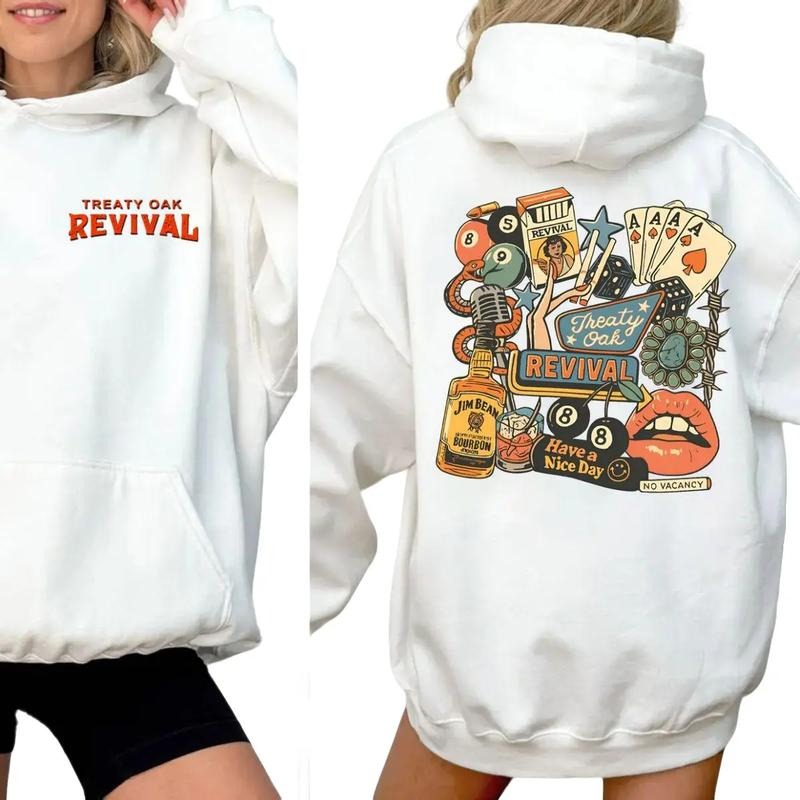 Treaty Oakk Revival Western 2 Sides Retro Bar Cowboy - Adult & Kids T-Shirts, Sweatshirts & Hoodies apparel design preview 1