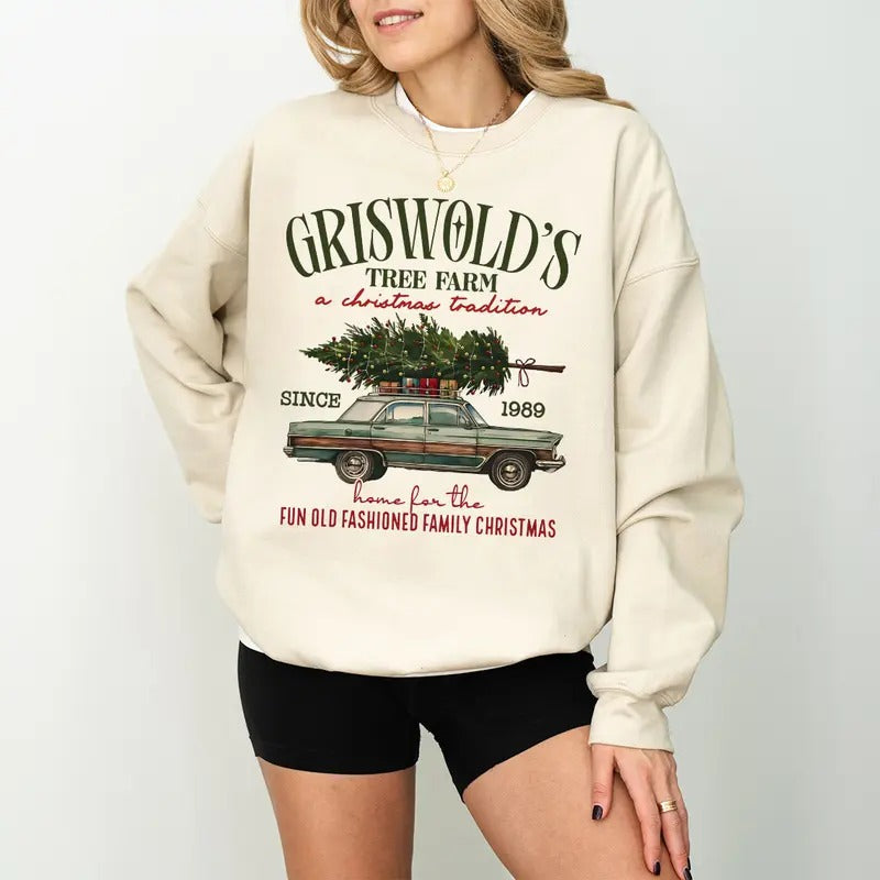 Tree Farm Since 1989 Family Vacation Xmas Cute Movie - Adult & Kids T-Shirts, Sweatshirts & Hoodies apparel design preview 1