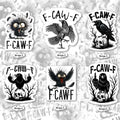 [Trending] Fcawf Stickers Funny Crow Raven - Adult & Kids T-Shirts, Sweatshirts & Hoodies apparel design preview 1