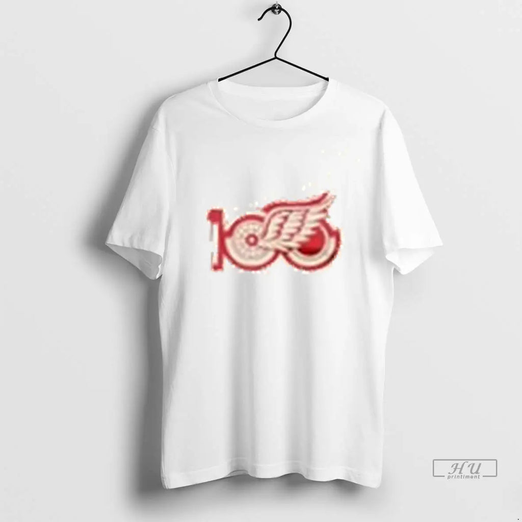 Trending 2025 Detroit Red Wings Centennial Logo 2 - Adult & Kids T-Shirts, Sweatshirts & Hoodies apparel design preview 1