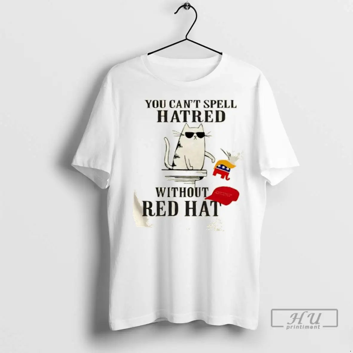 Trending 2025 Cat You Cant Spell Hatred Without Red - Adult & Kids T-Shirts, Sweatshirts & Hoodies apparel design preview 1
