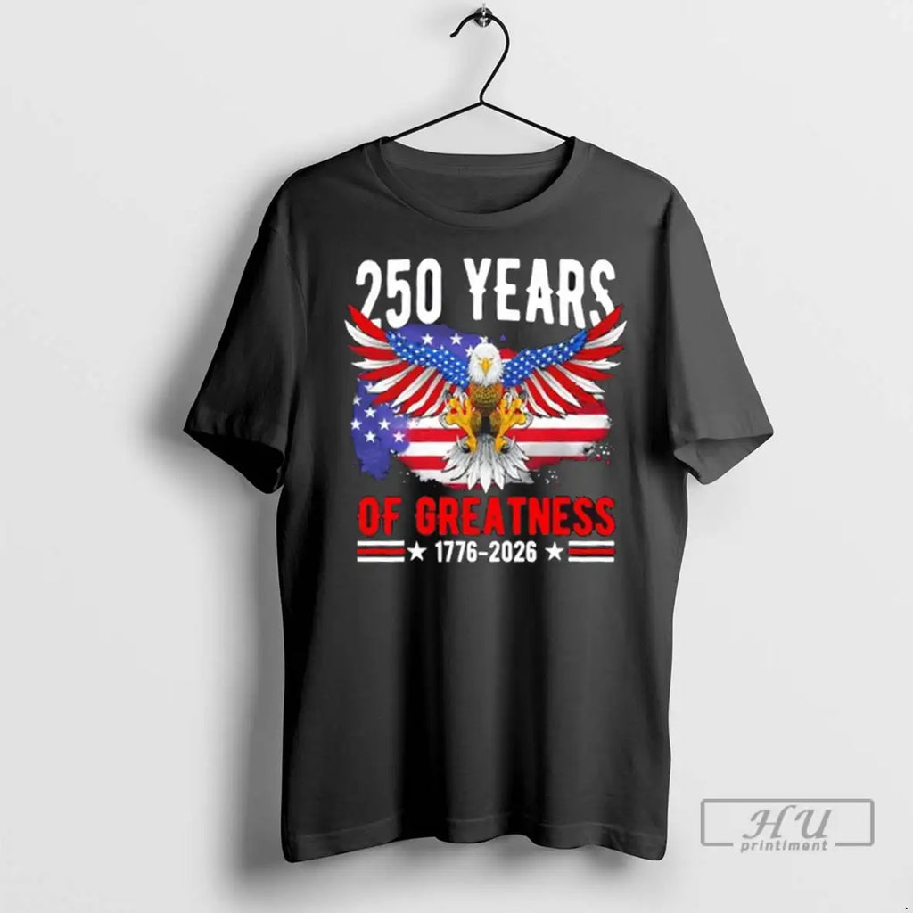 Trending 250 Years America Patriotic Eagle Usa Flag - Adult & Kids T-Shirts, Sweatshirts & Hoodies apparel design preview 1