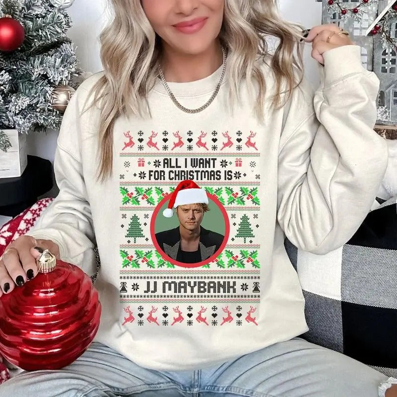 Trending All I Want Is JJ Maybannk Xmas Cute - Adult & Kids T-Shirts, Sweatshirts & Hoodies apparel design preview 1