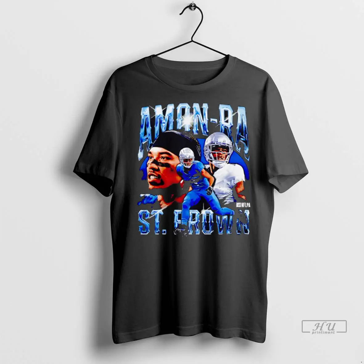 Trending Amon Ra St Brown Detroit Vintage - Adult & Kids T-Shirts, Sweatshirts & Hoodies apparel design preview 1