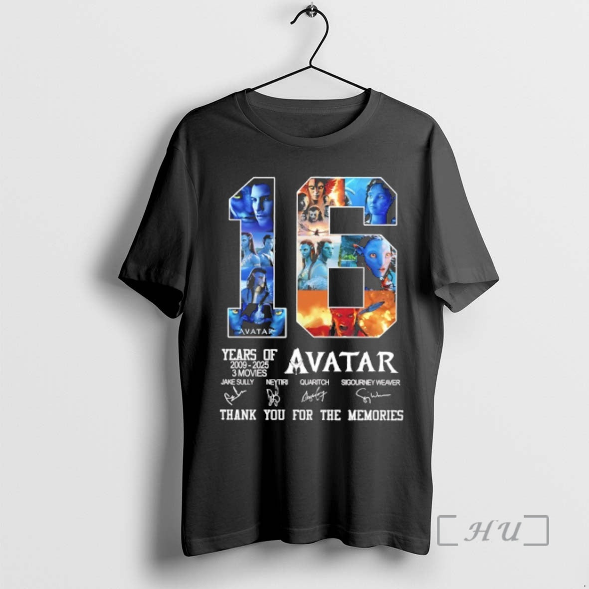 Trending Avatar 16 Years 2009 2025 3 Movies Thank You - Adult & Kids T-Shirts, Sweatshirts & Hoodies apparel design preview 1