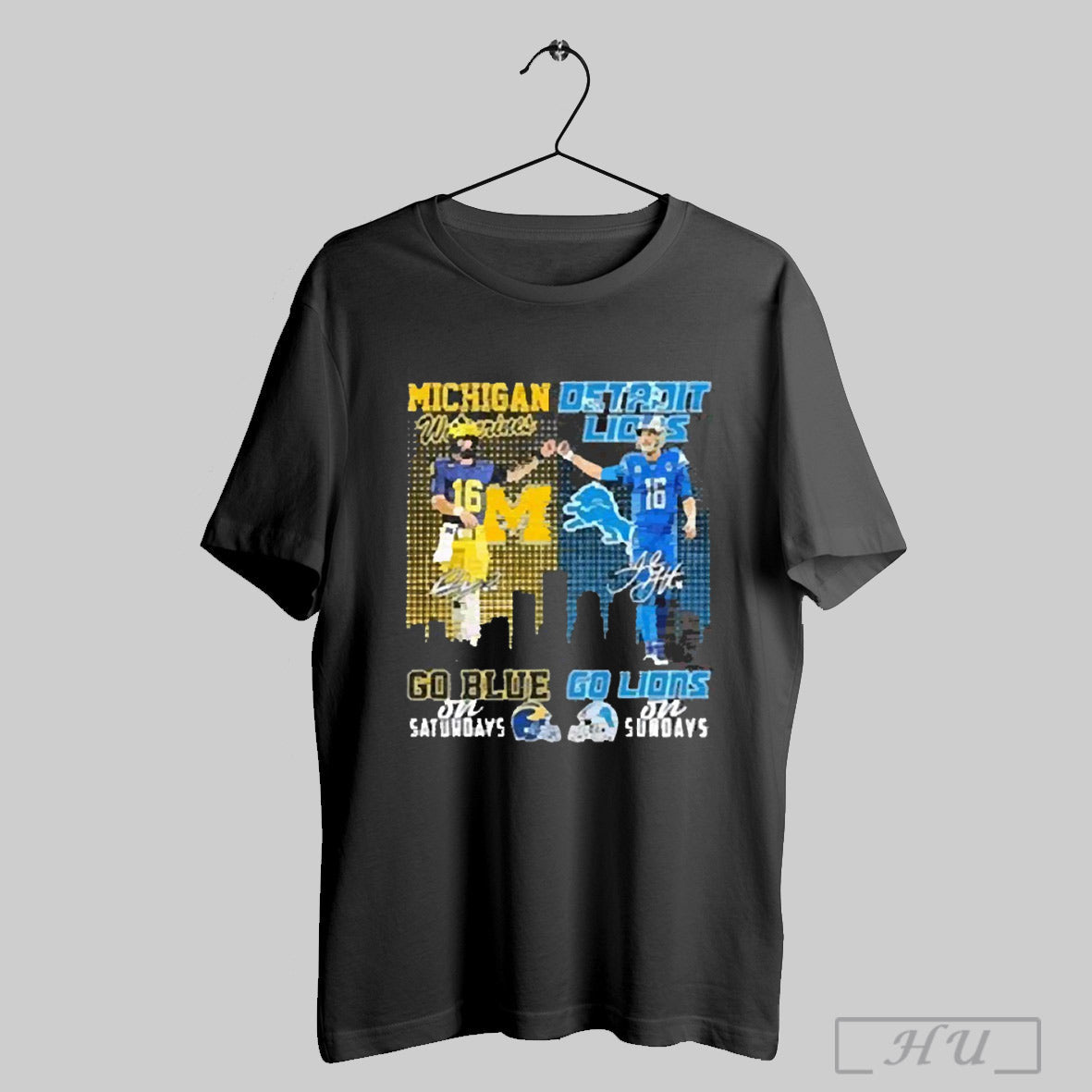 Trending Awesome Michigan Wolverines Go Blue On - Adult & Kids T-Shirts, Sweatshirts & Hoodies apparel design preview 1