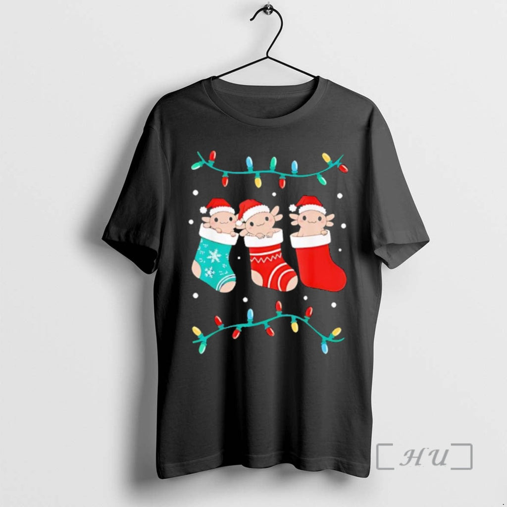 Trending Axolotl Stocking Black - Adult & Kids T-Shirts, Sweatshirts & Hoodies apparel design preview 1