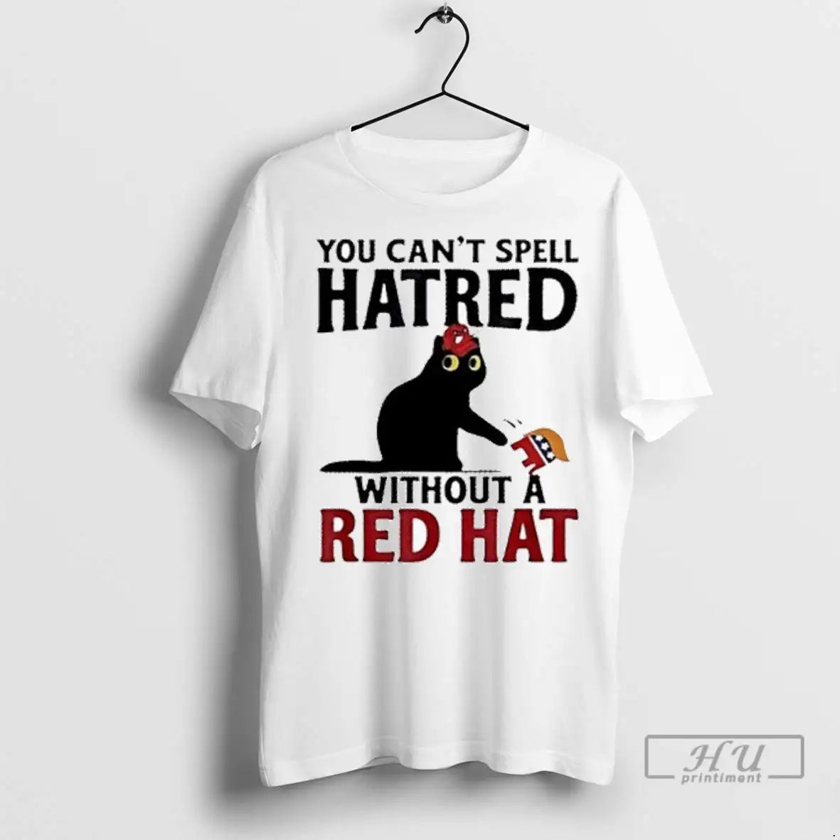 Trending Black Cat You Cant Spell Hatred Without Red - Adult & Kids T-Shirts, Sweatshirts & Hoodies apparel design preview 1