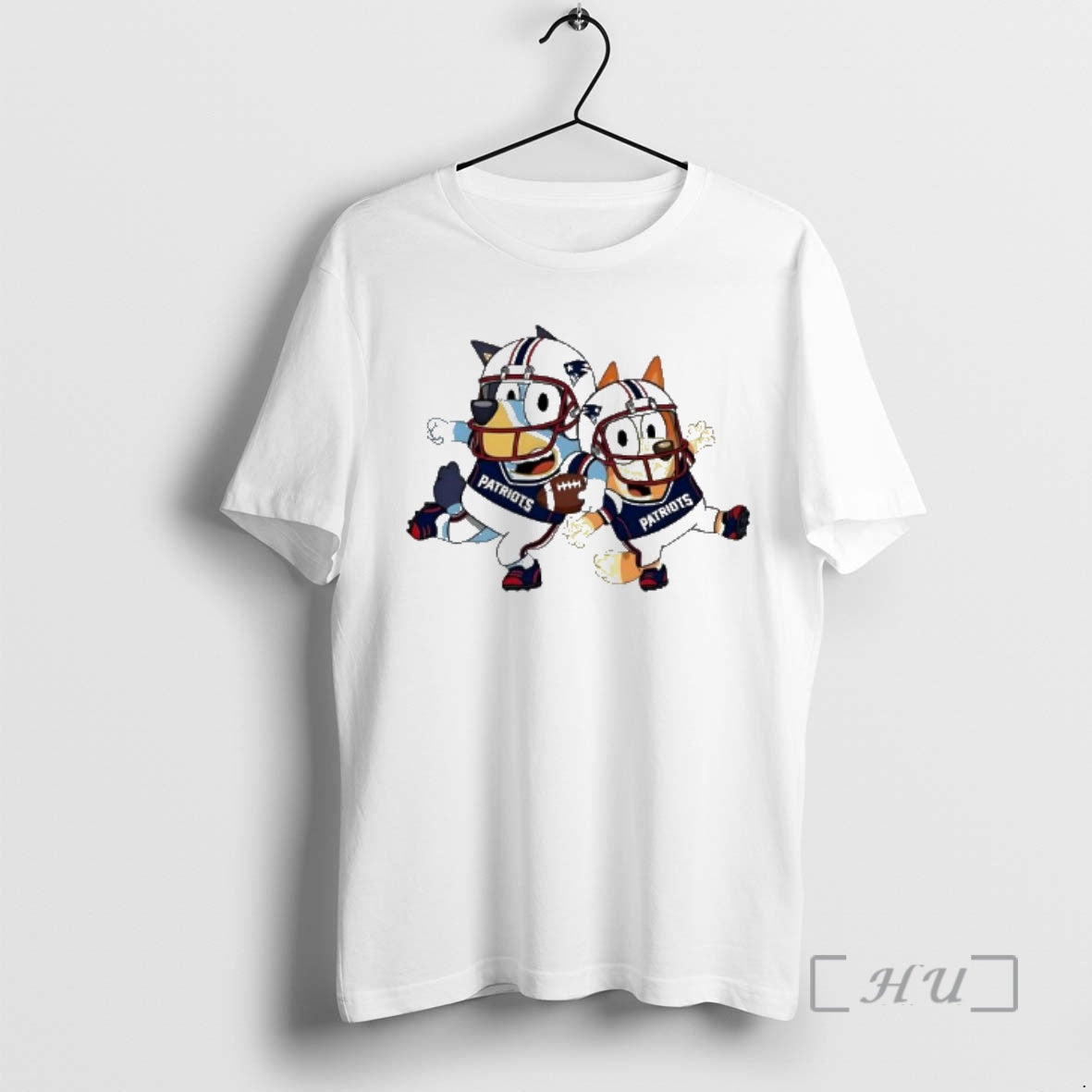 Trending Bluey New England Football Retro Fan Cute - Adult & Kids T-Shirts, Sweatshirts & Hoodies apparel design preview 1