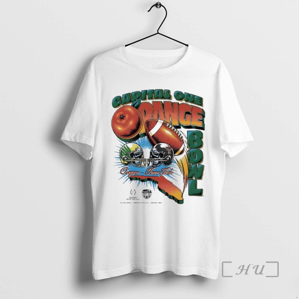 Trending Capital One Orange Bowl 2026 Oregon Vs Texas - Adult & Kids T-Shirts, Sweatshirts & Hoodies apparel design preview 1