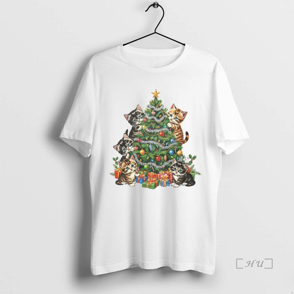 Trending Cat Lover Lady Tree Merry - Adult & Kids T-Shirts, Sweatshirts & Hoodies apparel design preview 1