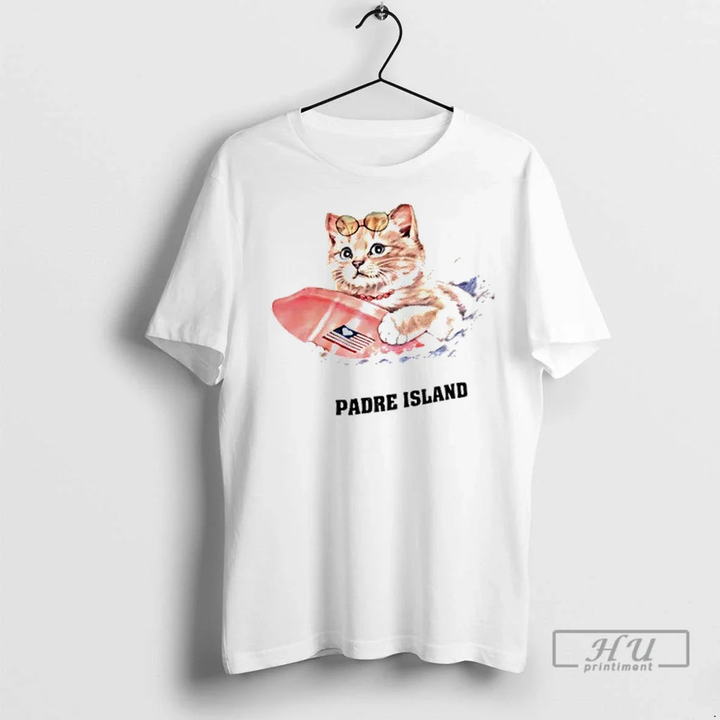 Trending Cat Surfing Padre Island - Adult & Kids T-Shirts, Sweatshirts & Hoodies apparel design preview 1
