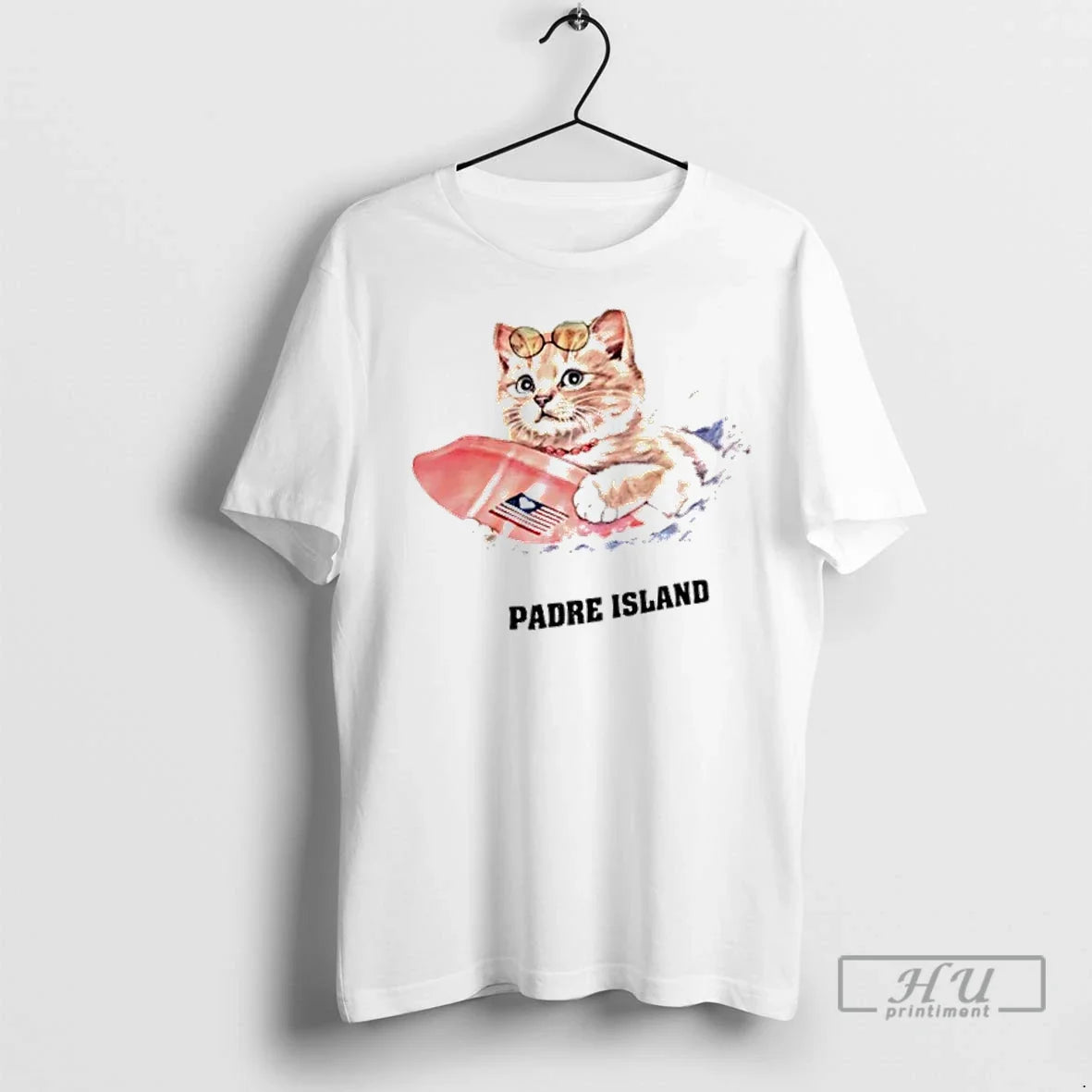 Trending Cat Surfing Padre Island - Adult & Kids T-Shirts, Sweatshirts & Hoodies apparel design preview 1