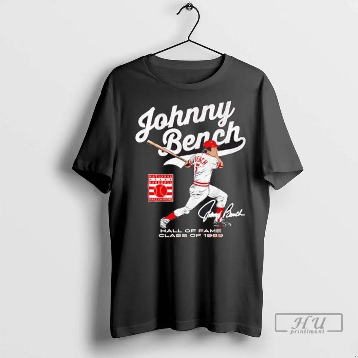 Trending Cincinnati Reds Johnny Bench National - Adult & Kids T-Shirts, Sweatshirts & Hoodies apparel design preview 1