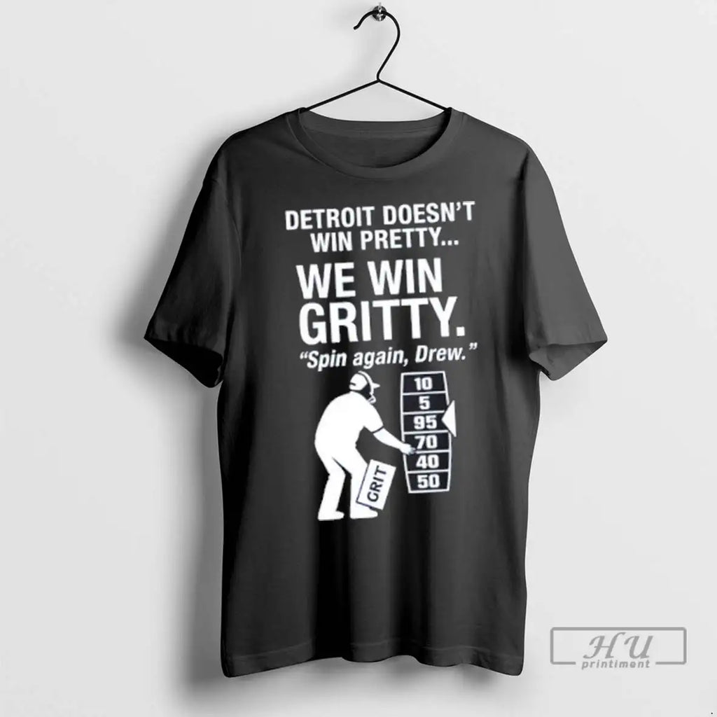 Trending Detroit Lions We Win Gritty Spin Again Drew - Adult & Kids T-Shirts, Sweatshirts & Hoodies apparel design preview 1