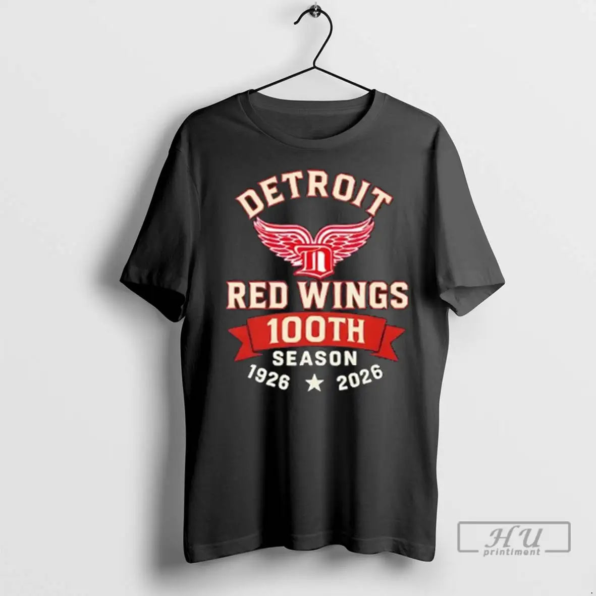 Trending Detroit Red Wings 100th Season 1926 2026 - Adult & Kids T-Shirts, Sweatshirts & Hoodies apparel design preview 1