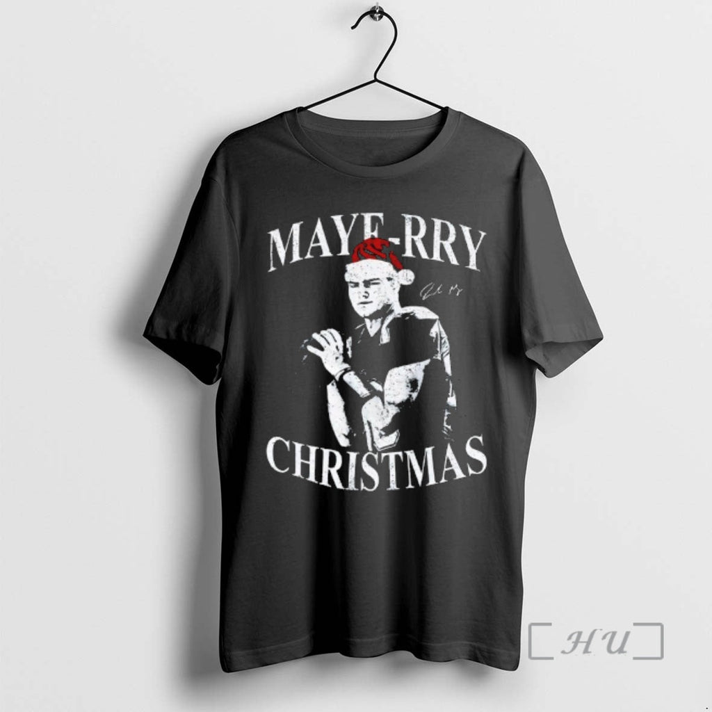 Trending Drake Maye Santa Merry - Adult & Kids T-Shirts, Sweatshirts & Hoodies apparel design preview 1