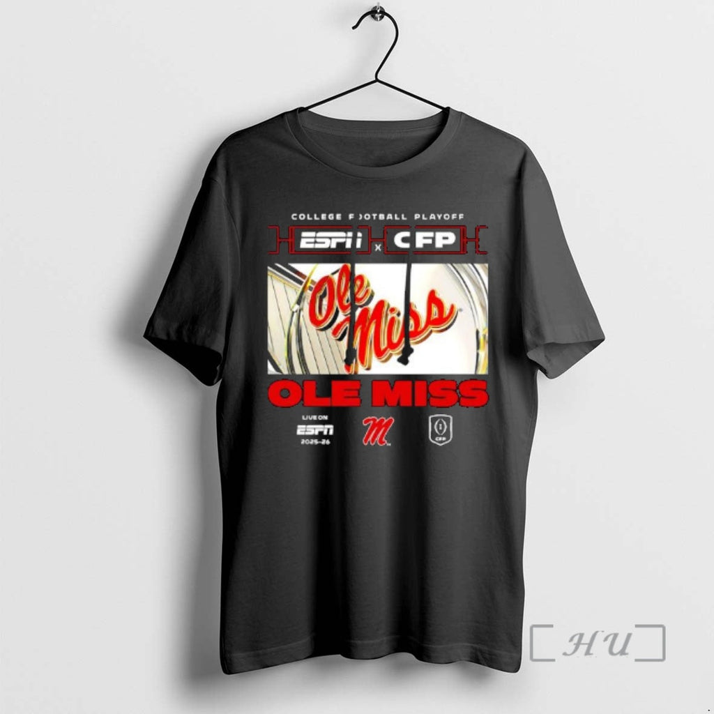Trending Espn X Cfp Ole Miss 2025 2026 College - Adult & Kids T-Shirts, Sweatshirts & Hoodies apparel design preview 1