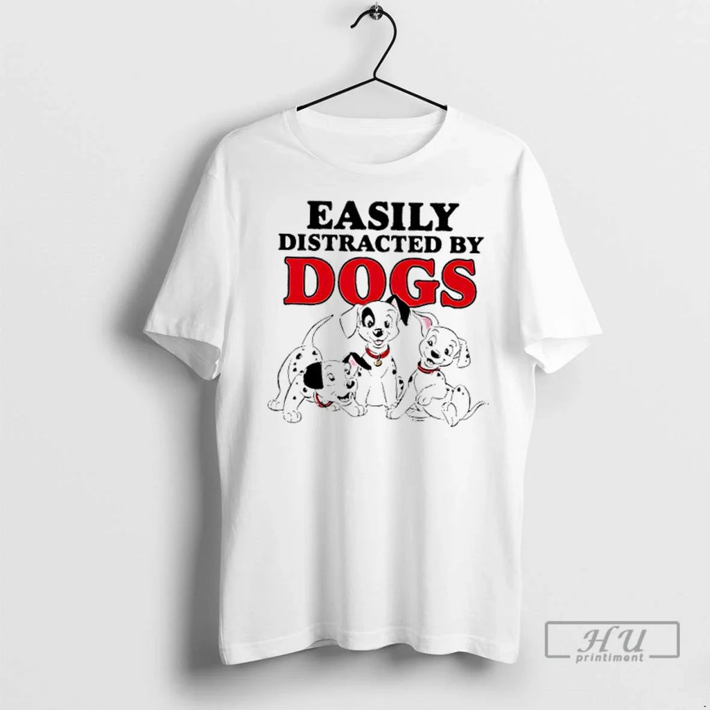Trending Easily Distracted By Dogs Cute - Adult & Kids T-Shirts, Sweatshirts & Hoodies apparel design preview 1