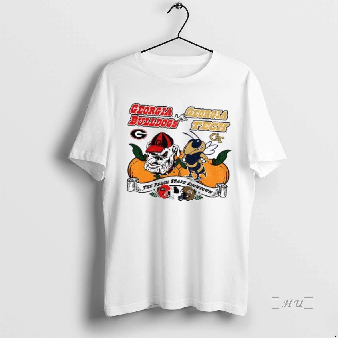 Trending Georgia Bulldogs Vs Tech Peach State - Adult & Kids T-Shirts, Sweatshirts & Hoodies apparel design preview 1